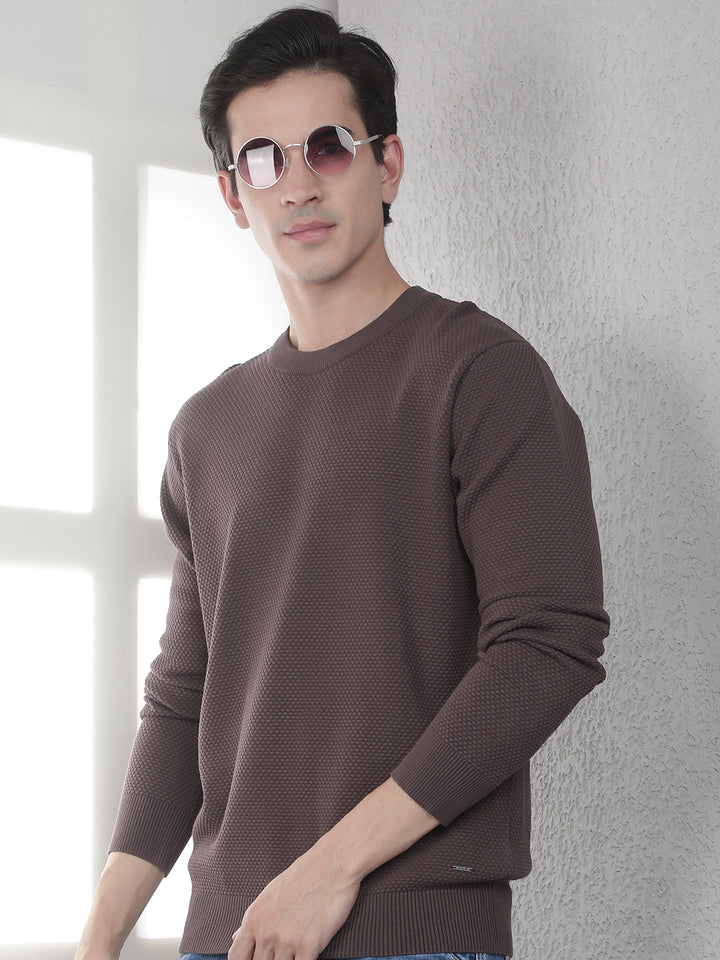 Brown Round Neck Sweater