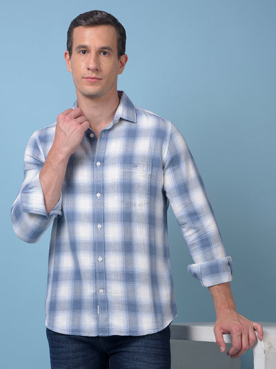 Blue Checked 100% Cotton Shirt