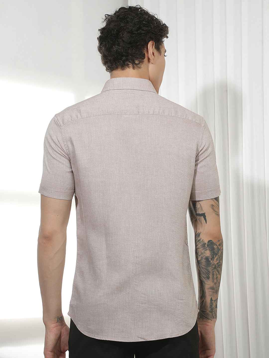 Classic Brown Casual Linen Shirt