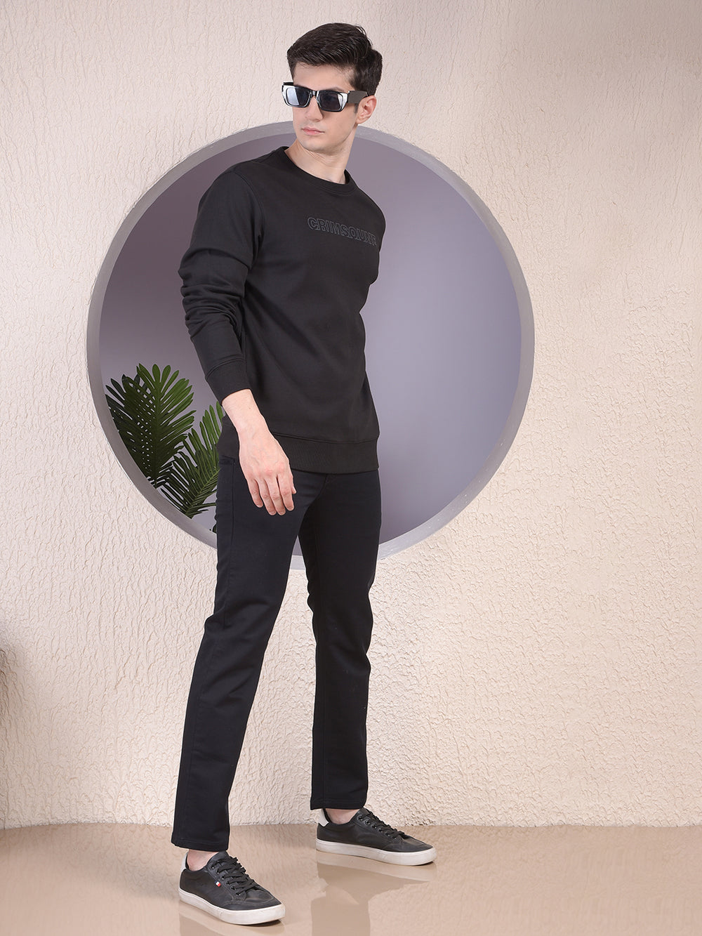 Black Typographic Print Sweatshirt