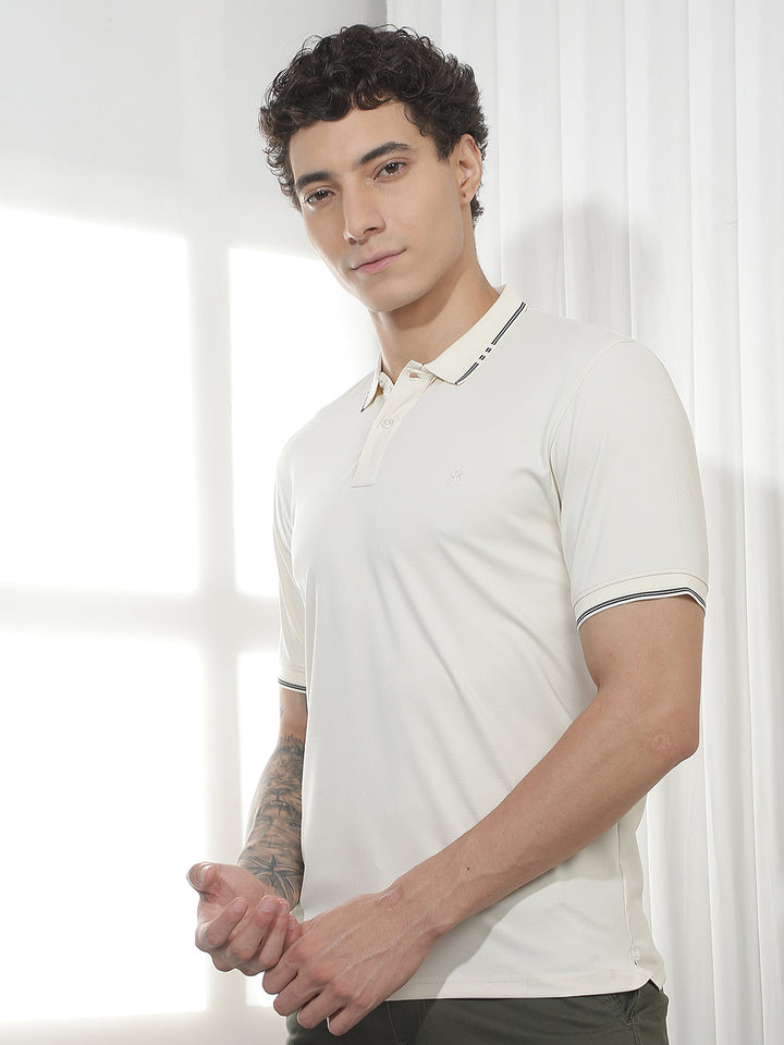 Cream Casual Polo T-Shirt