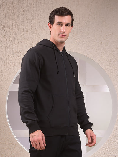 Black Hooded Neck Sweatshirt