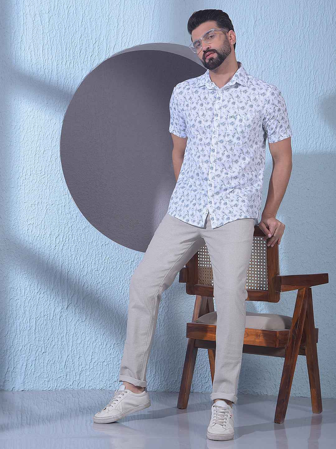 Grey Micro Check Trousers