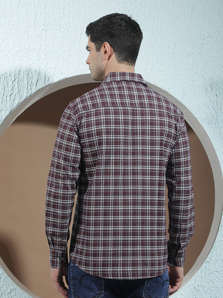 100% Cotton Wine Checked Shirt
