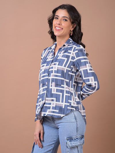Blue Printed Shirt