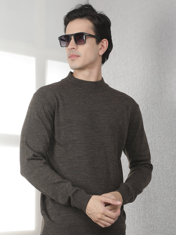 Brown High Neck Sweater