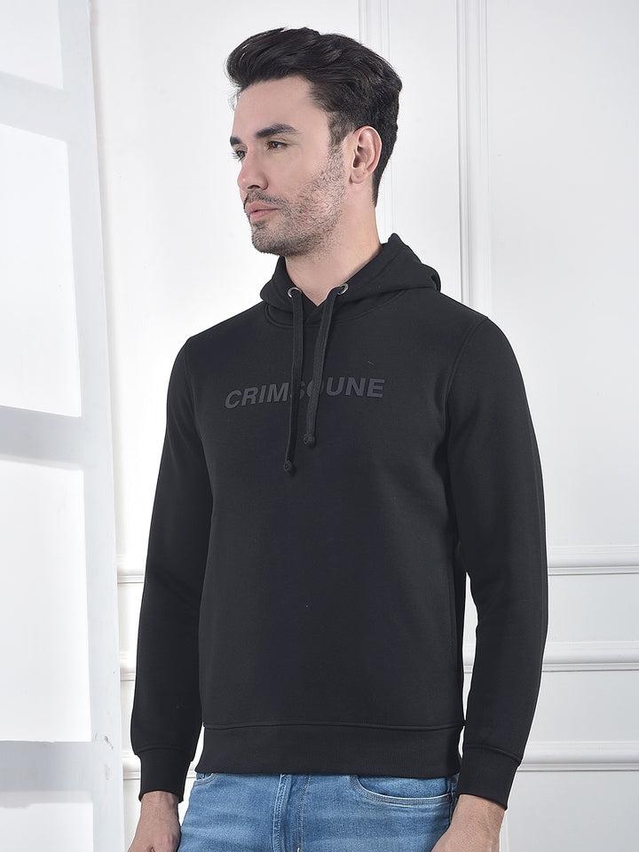 Black Embellished Hooded Neck Sweatshirt