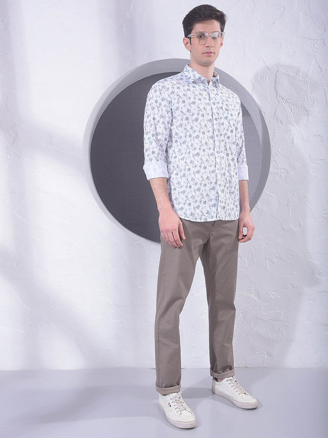 Classic Khaki Checked Trousers