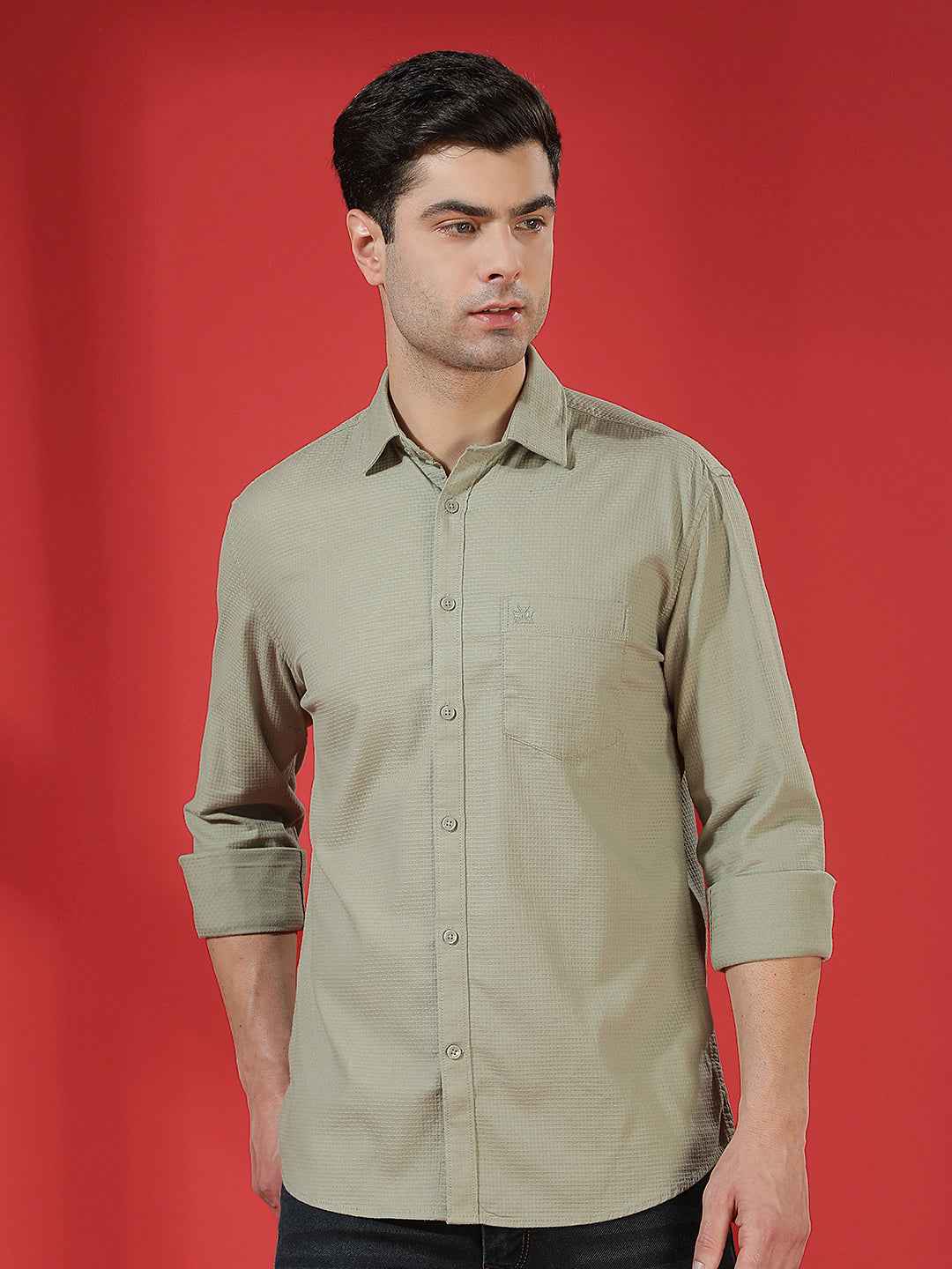 Green Micro Texture Shirt