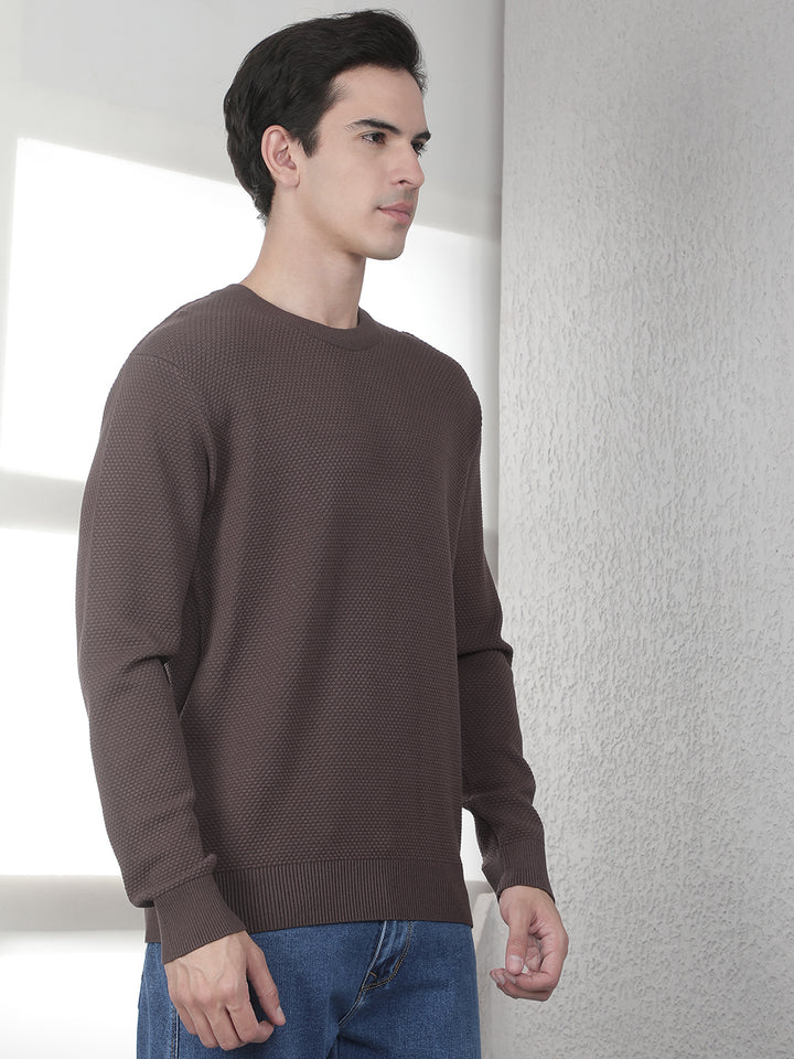 Brown Round Neck Sweater