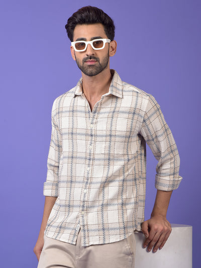 Beige Checked Shirt