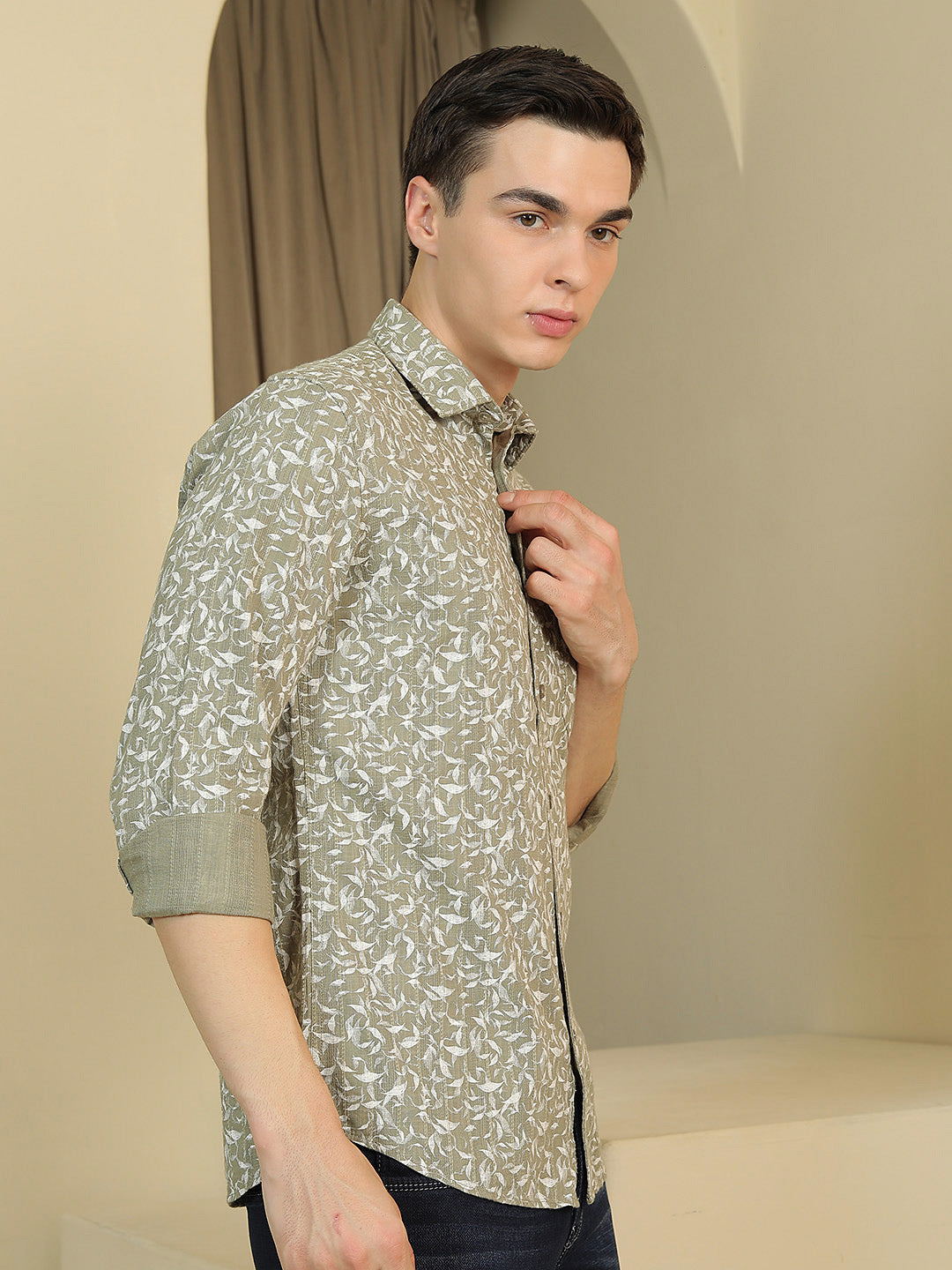 Green Floral Print Shirt