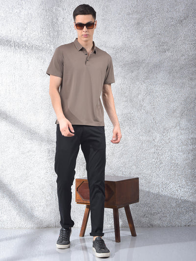 Carbon Dobby Stretch Black Trousers