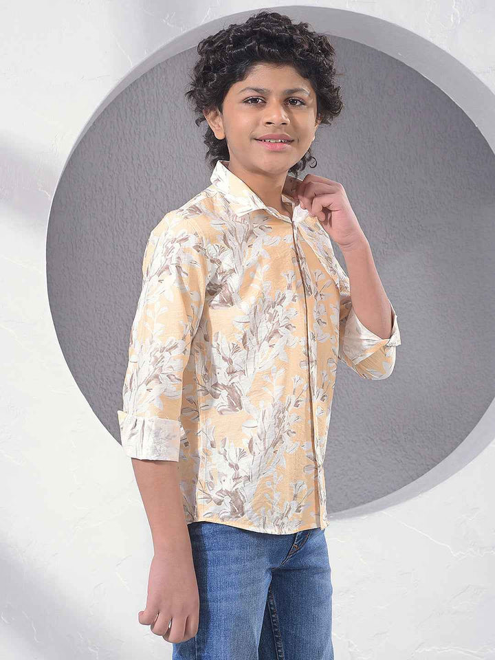 Yellow Floral Print Shirt