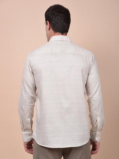 Sleek Silhouette Brown Printed Shirt