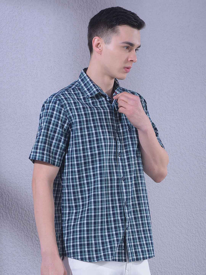 Green 100% Cotton Checked Shirt