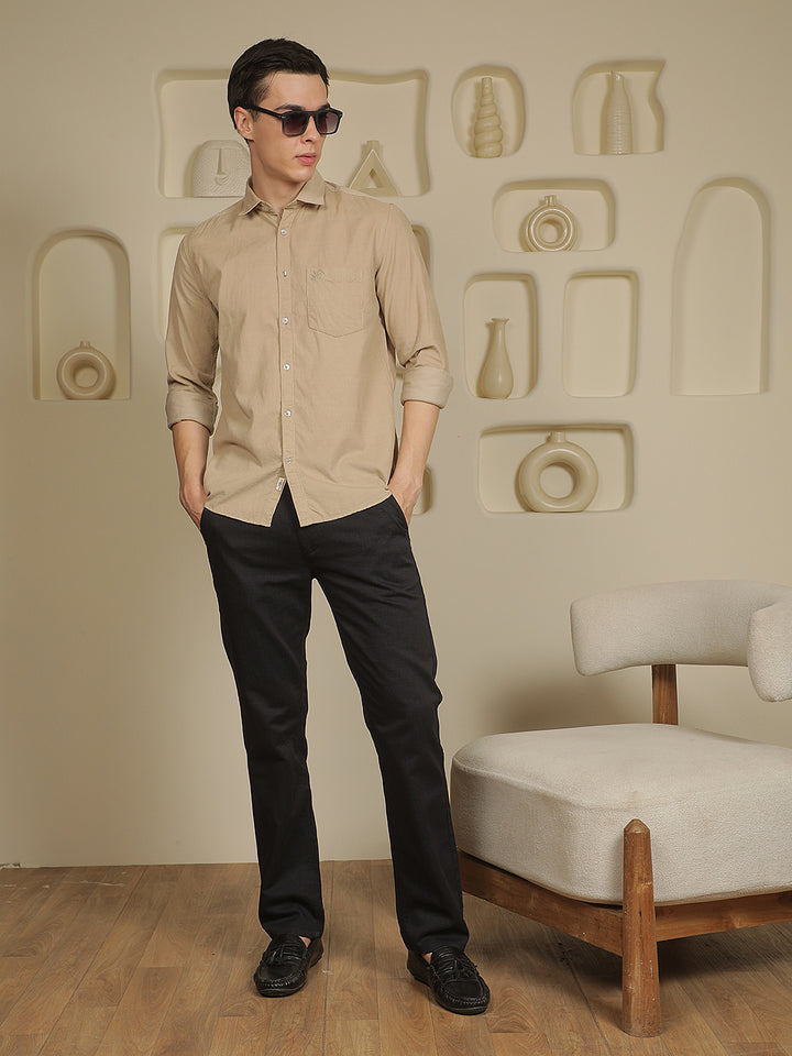 Black Printed Straight Trousers