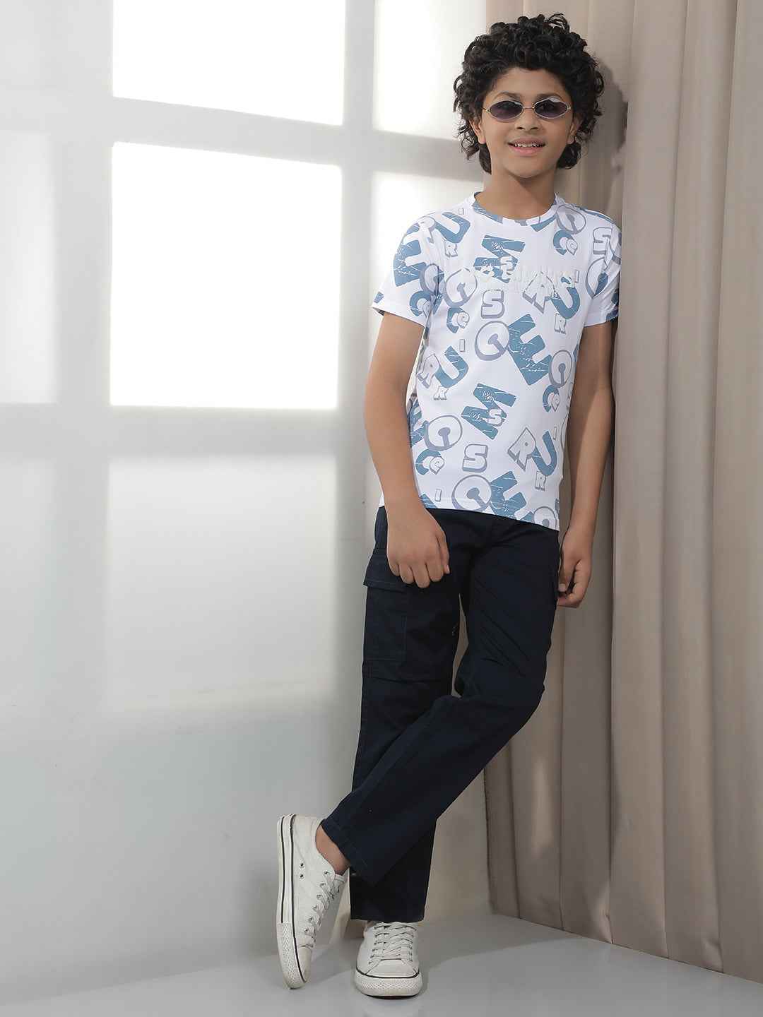 Blue Typographic T-Shirt