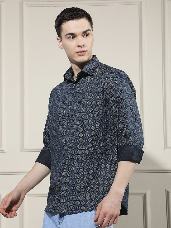 Gentle Blue Printed Shirt