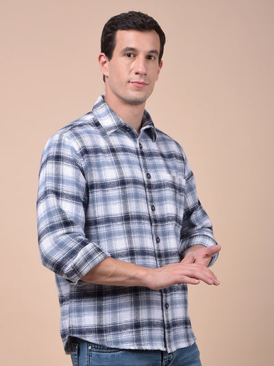 Blue Checked 100% Cotton Shirt