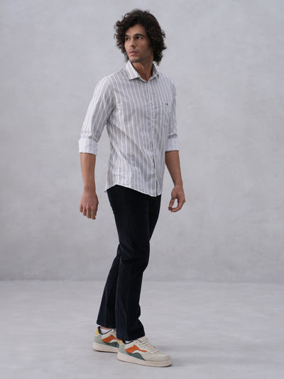 White Vertical Stripes Shirt