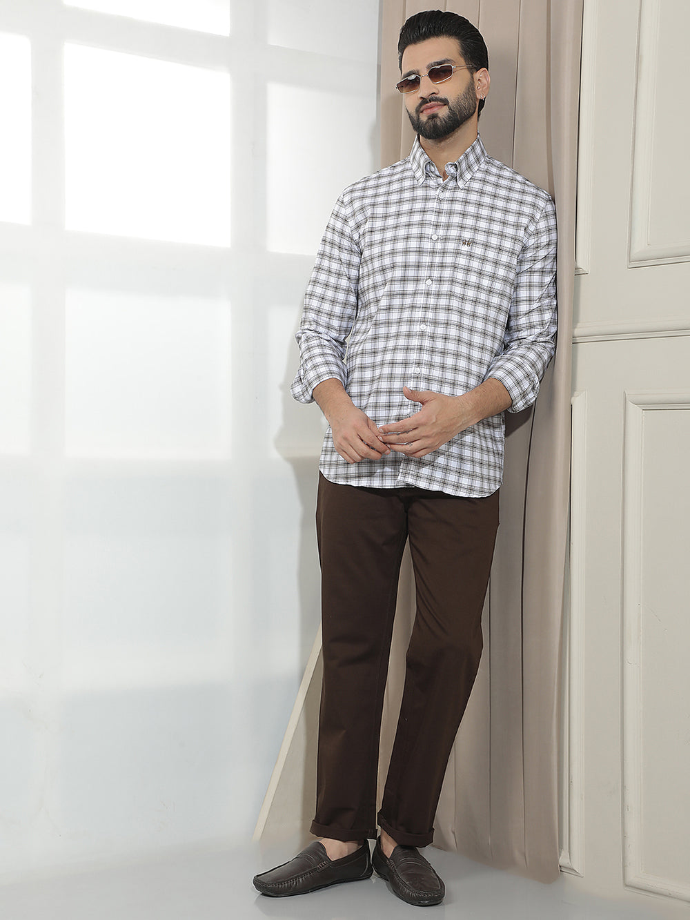 Brown Straight Trousers