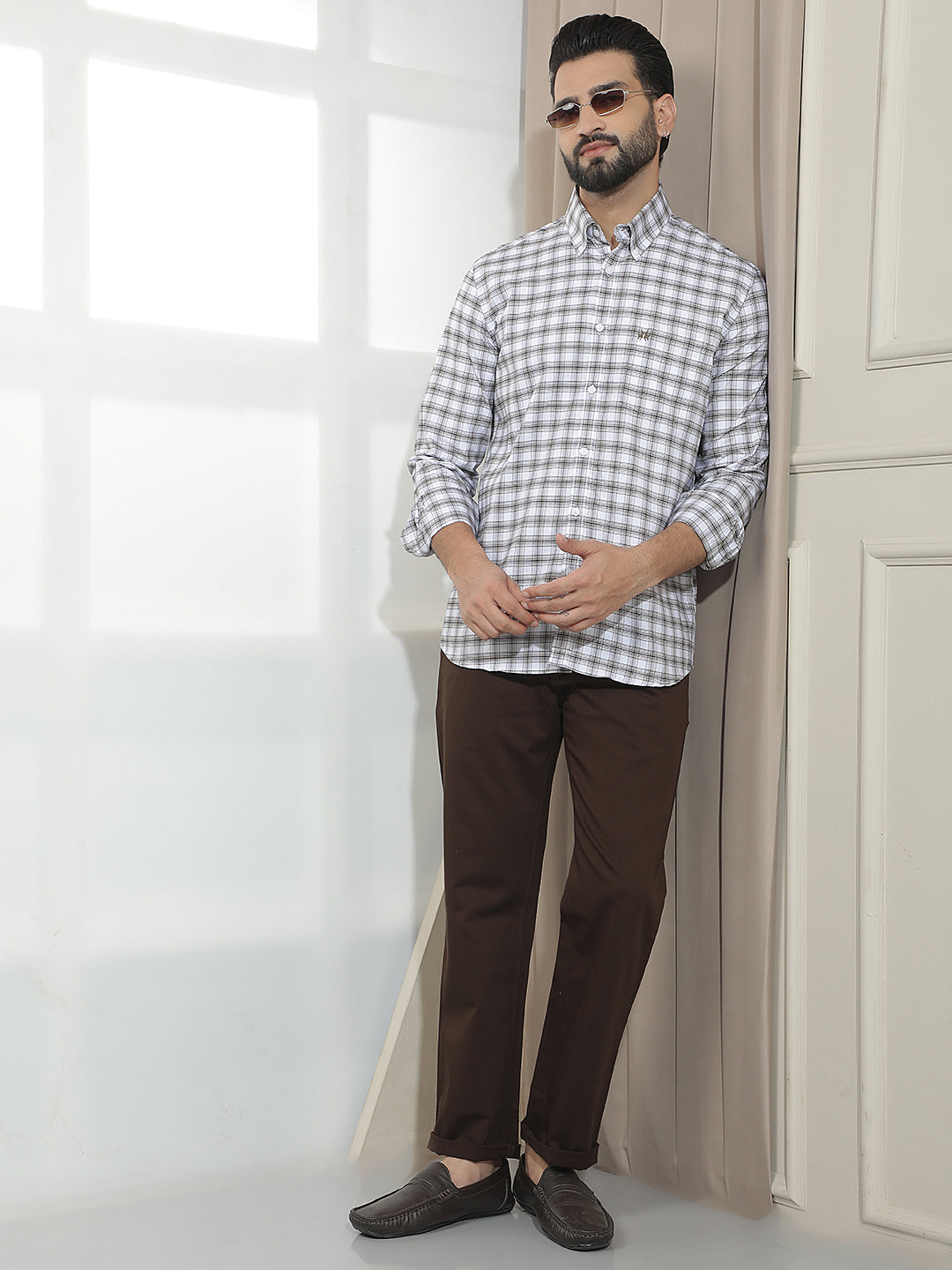 Brown Straight Trousers