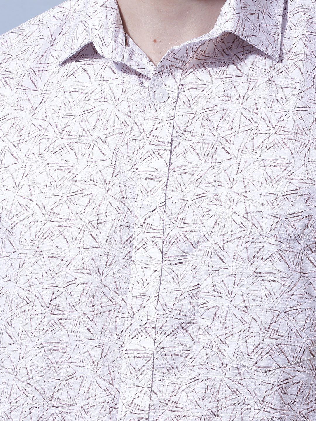 Purple Geometric Print 100% Cotton Shirt
