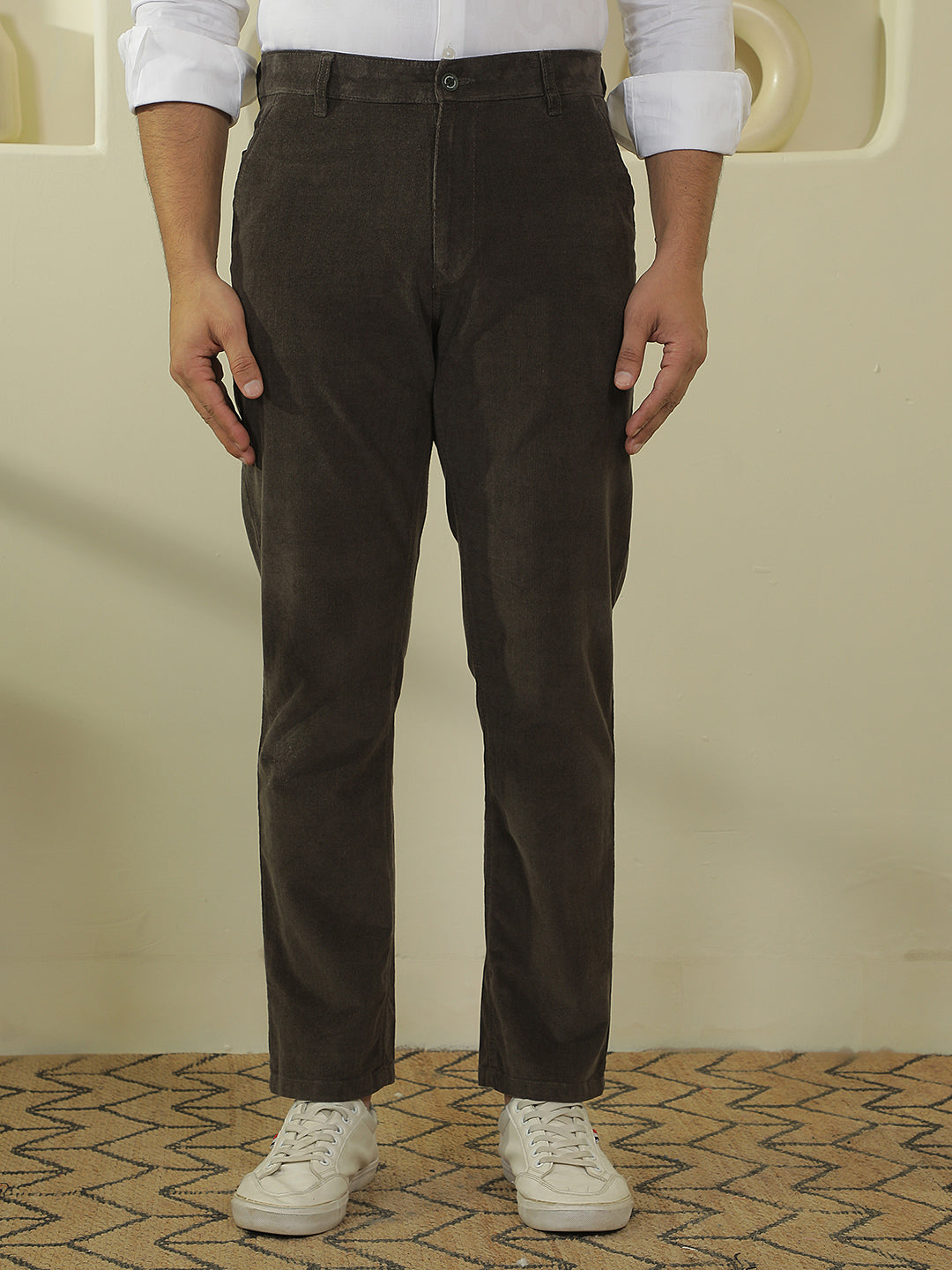 Modern Forest Olive Corduroy Trousers