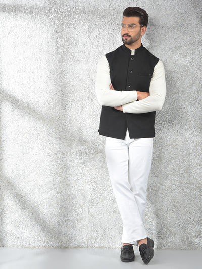 Black Jacquard Waist Coat