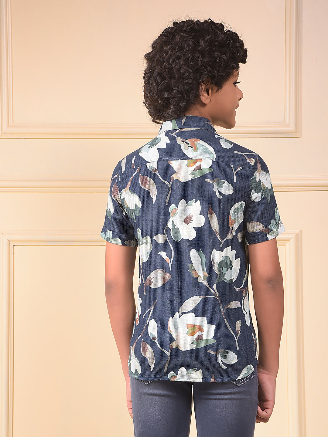 Green Floral Print 100% Cotton Shirt
