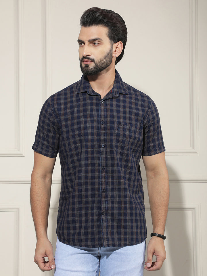 Maroon Checked 100% Cotton Shirt