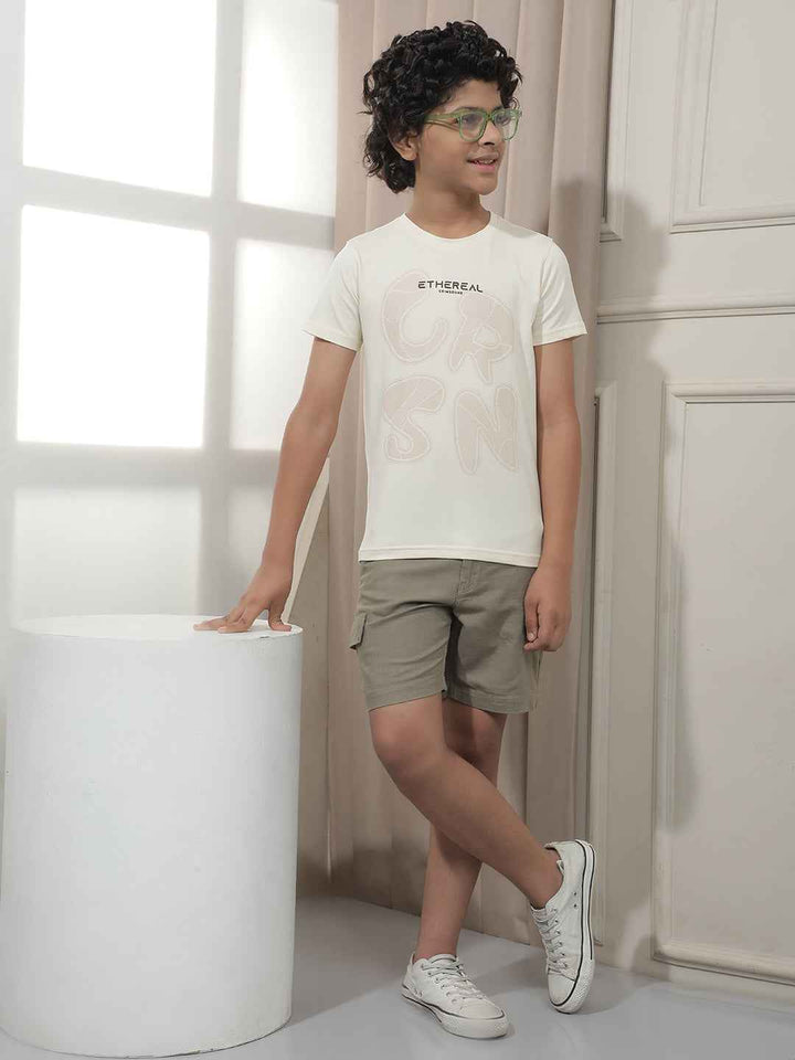 Cream Graphic Print T-Shirt
