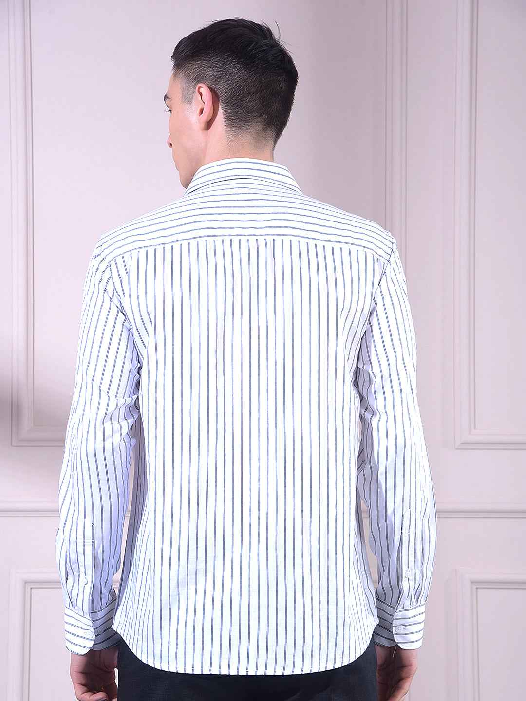 White Vertical Stripes Shirt