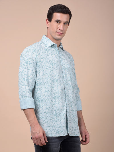 Green Floral Print Shirt