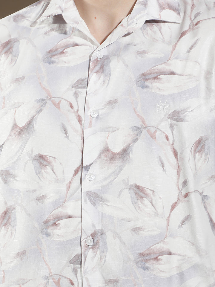 Purple Floral Print Shirt