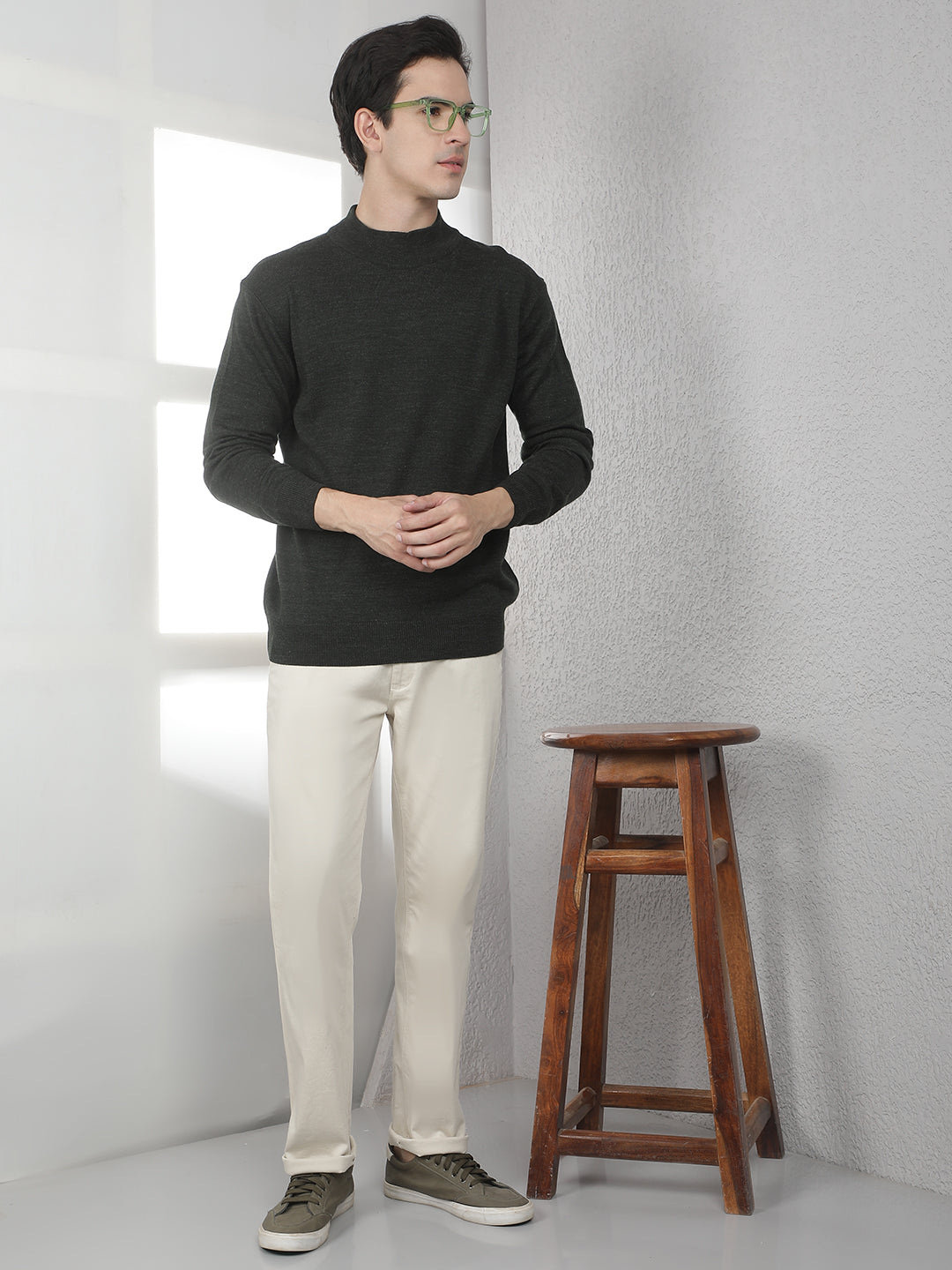 Green High Neck Sweater