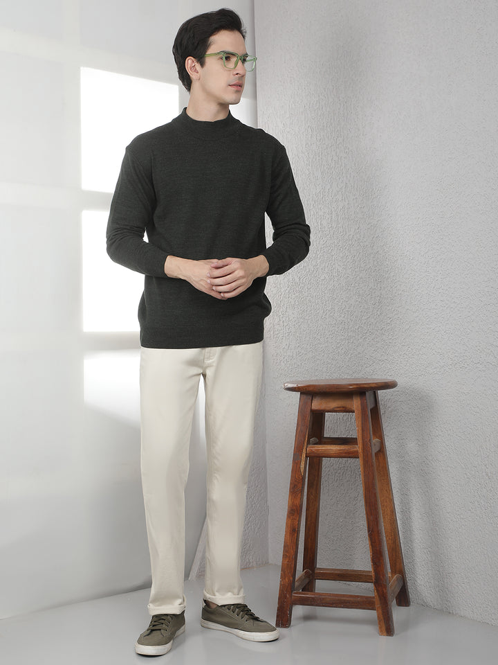 Green High Neck Sweater