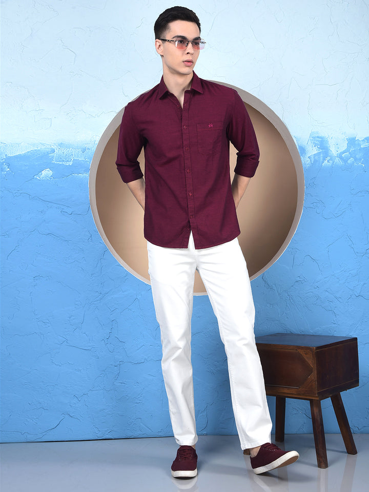 Maroon 100% Cotton Shirt