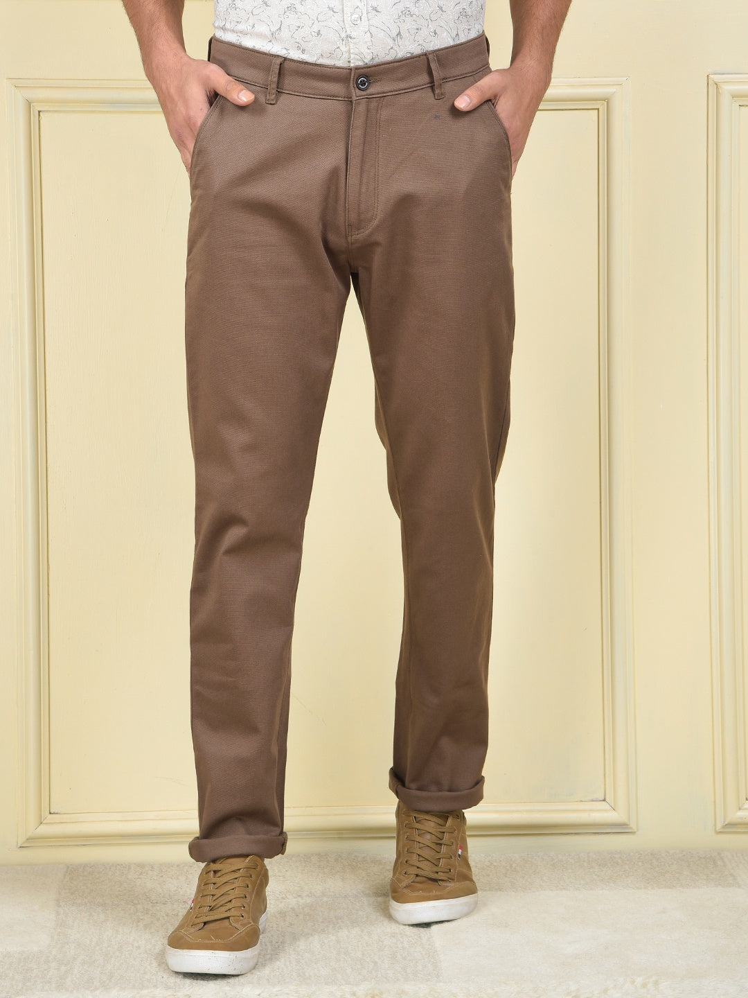 Clear Fit Brown Trousers