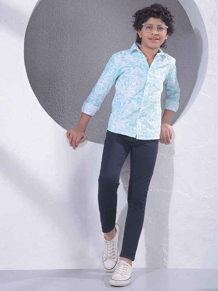 Navy Blue Checked Trousers