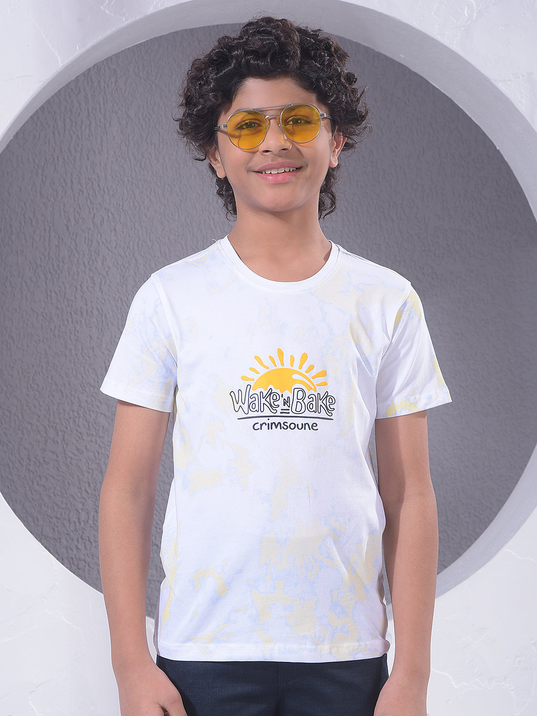 White Printed T-Shirt-Boys T-Shirts-Crimsoune Club