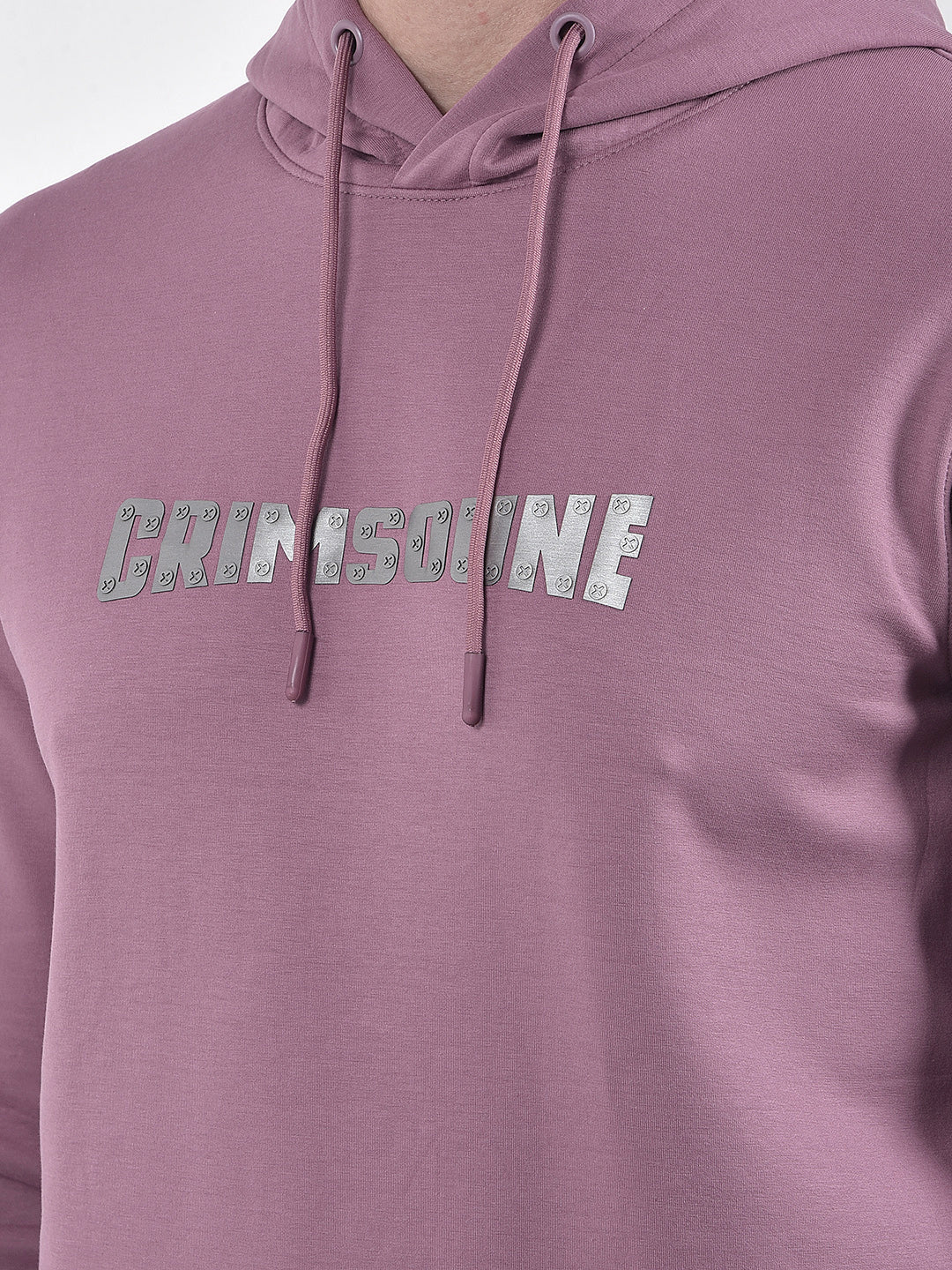 Pink Embroidered Hooded Neck Sweatshirt