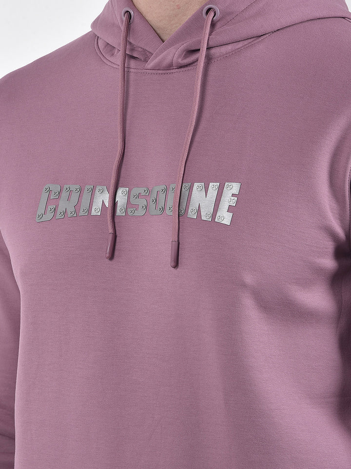 Pink Embroidered Hooded Neck Sweatshirt