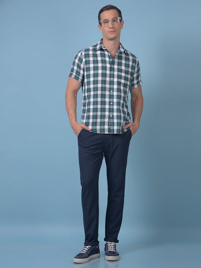 Green Checked 100% Cotton Shirt