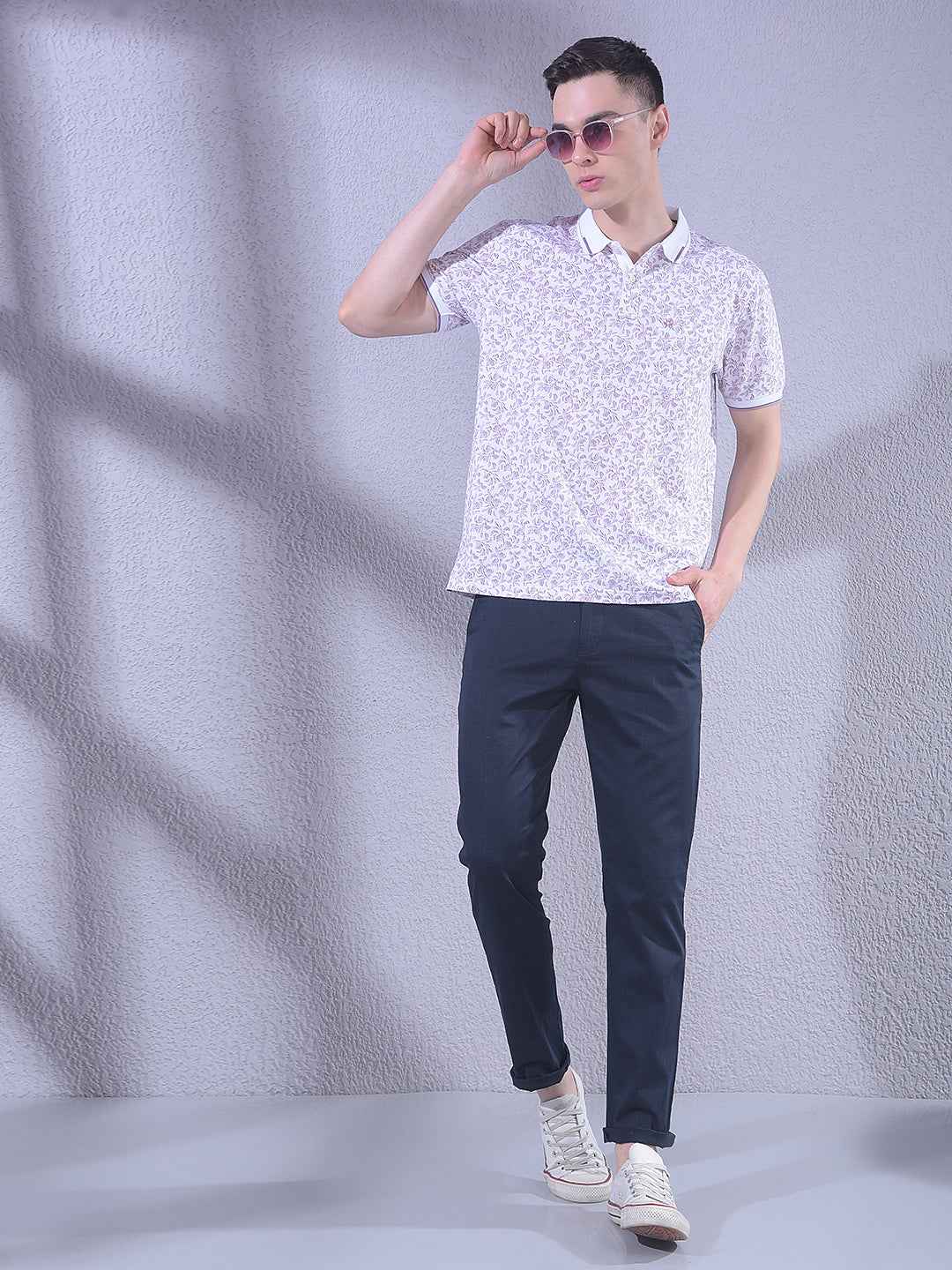 Purple Floral Print T-Shirt