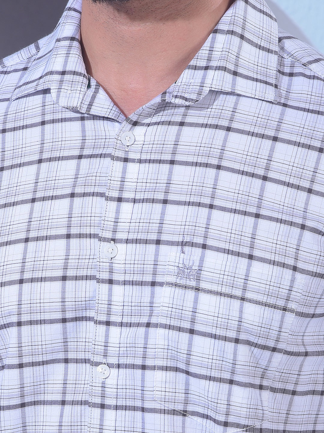 Brown Checked 100% Cotton Shirt