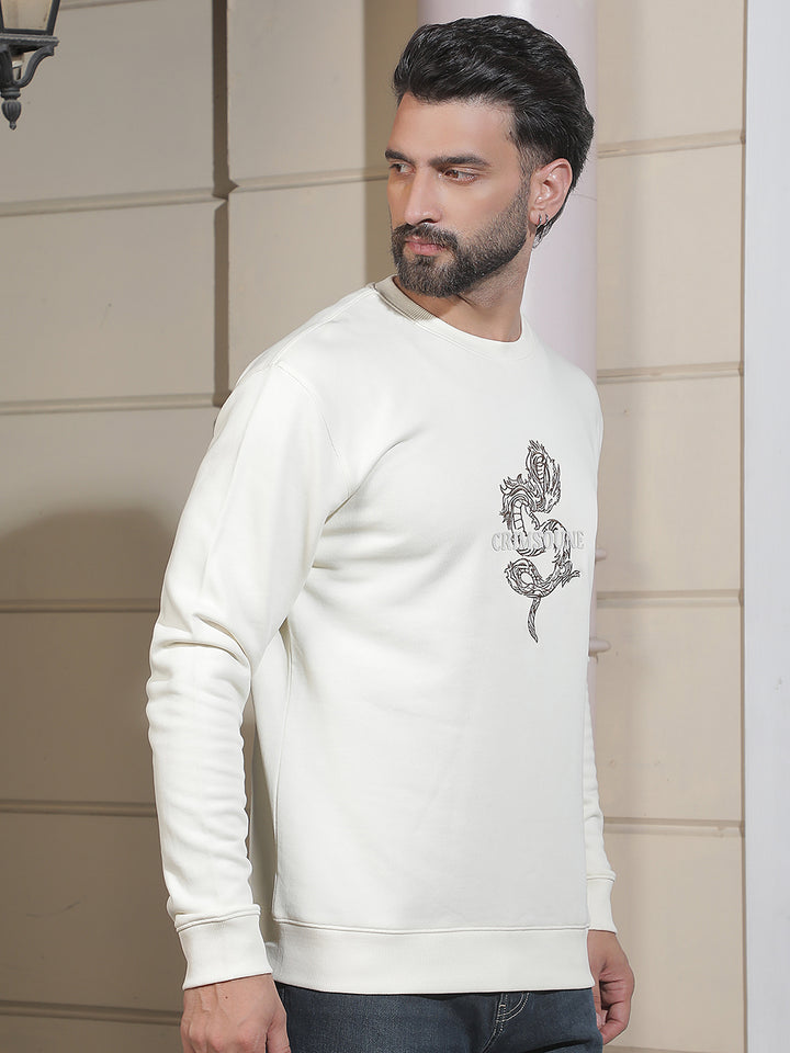 Cream Graphic Print Sweatshirt