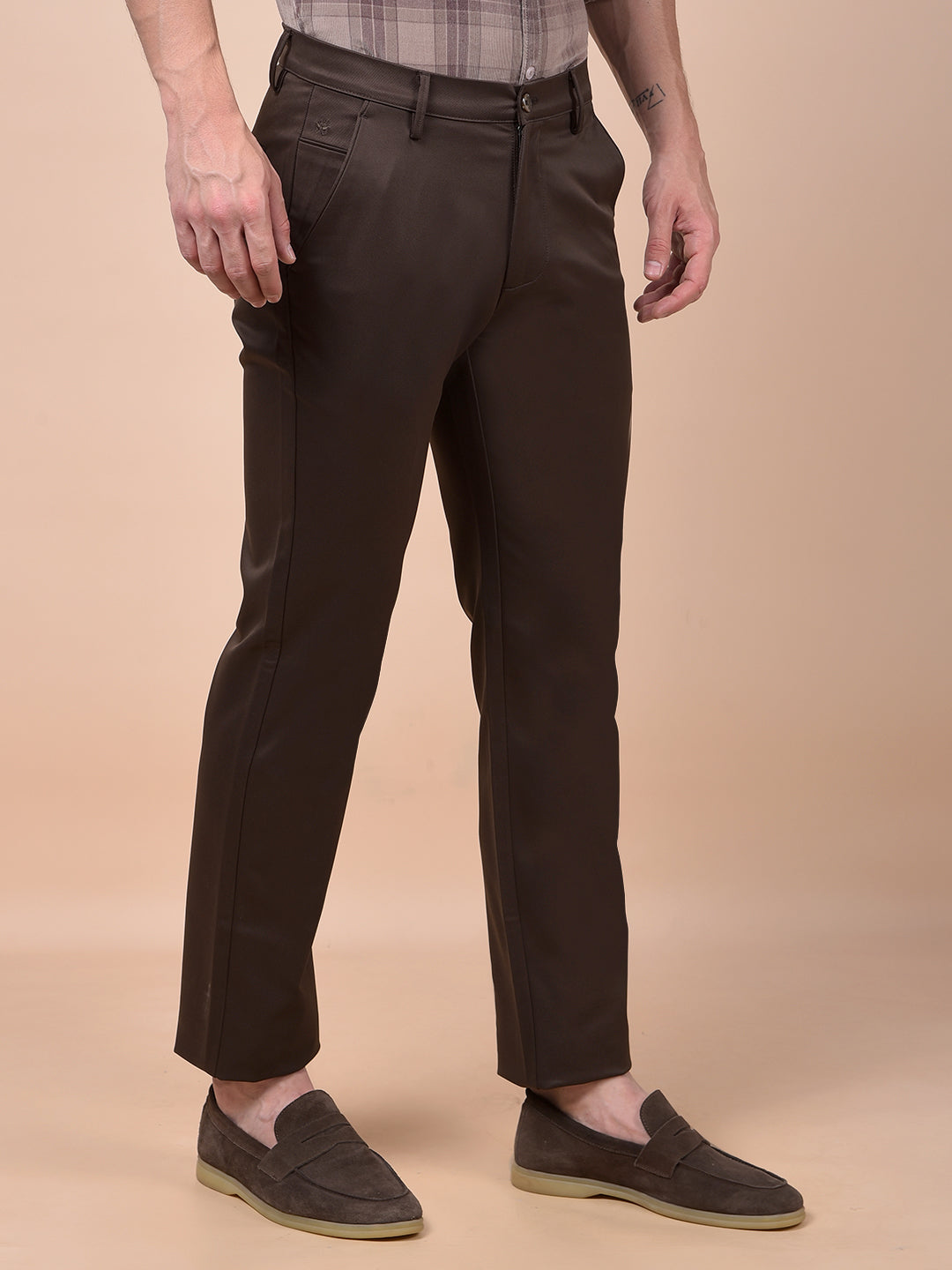 Urban Straight Brown Trousers