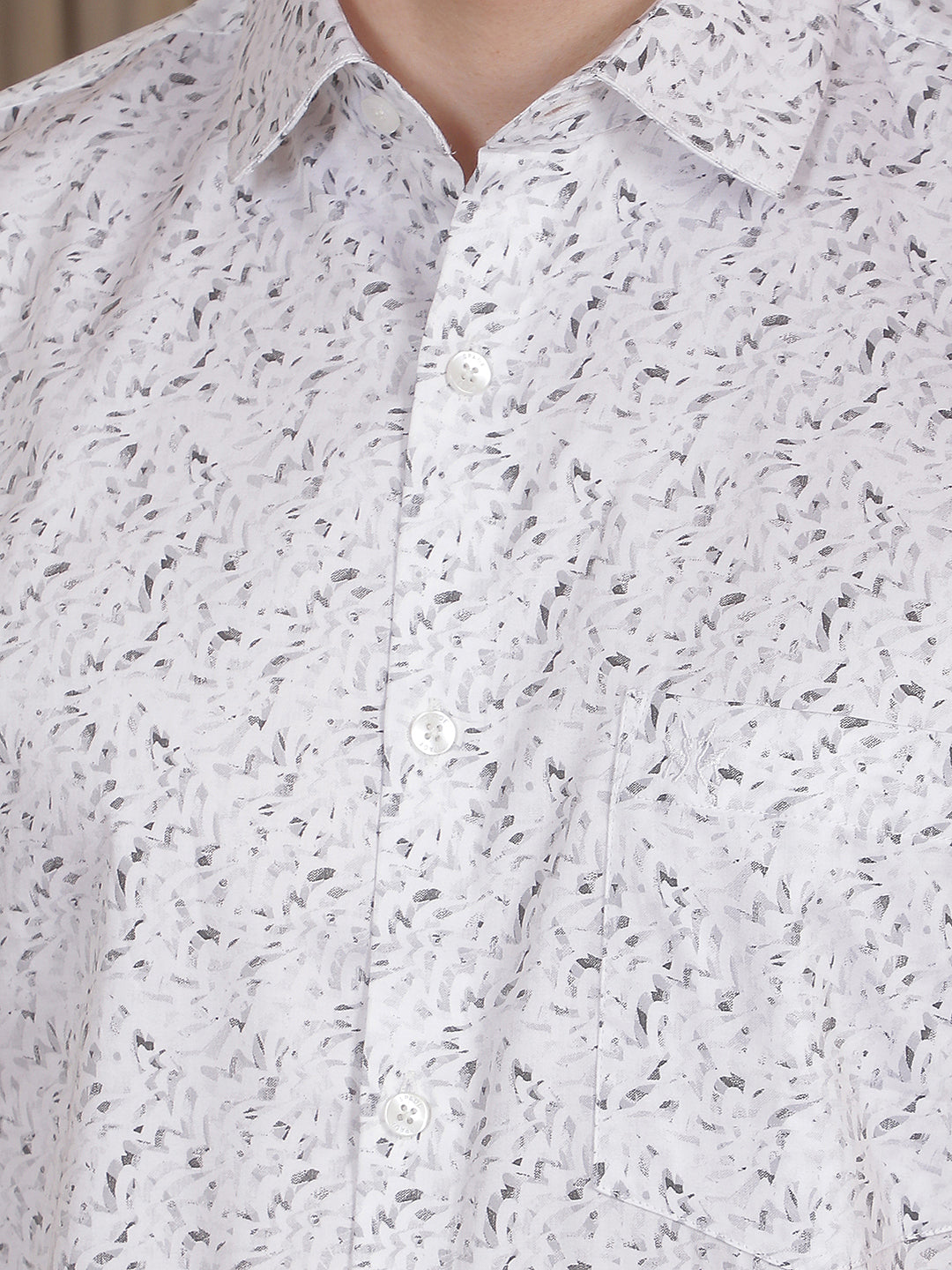 White Printed 100% Cotton Shirt